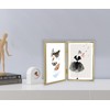 YiPinYin 5x7'' Hinged Double Simply Gold Metal Picture Frames, Elegant