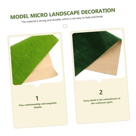 Parliky 6pcs Artificial Grass Turf for DIY Micro Landscape Decoration Square Faux Lawn Mat for Model Trains Sand Table Garden and Home Decor