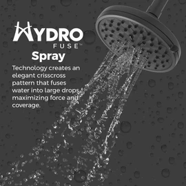 Pfister HydroFuse Shower Head, Shower Arm Not Included, 6-Function, 2.5 GPM, Spot Defense Matte Black Finish, 015HF01SDB