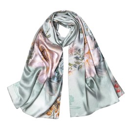 SHIROUYU 100% Mulberry Silk Scarf 70'' X 21'' Long Satin Scarf Fashion Designer Scarf Lightweight Wraps with Gift Packed