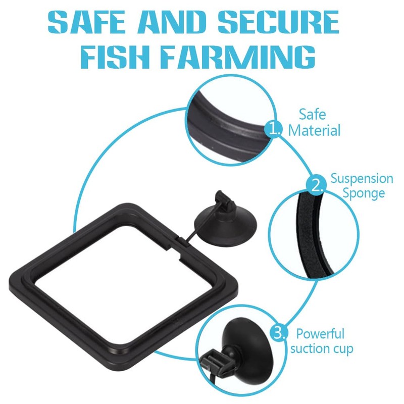 Fish Feeding Ring, Fish Safe Floating Food Feeder Circle Blue,