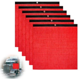 6 banderas de seguridad rojas para camiones con lazo de alambre, banderas de advertencia de malla de 18 x 18 pulgadas, señal de advertencia de remolque, bandera roja de precaución para