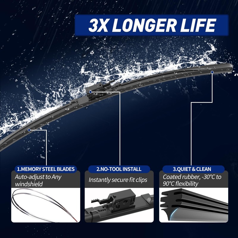 GARDIMU 2 Pcs Front Windshield Wiper Blades, A Pair of
