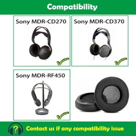 ACCOUTA Ear Pads Compatible with Sony MDR-CD270 MDR-CD370 MDR-RF450 Headphones Ear Pads Replacement with Durable Fabric/Breathable Protein Leather and Memory Foam