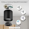 YindaLux Set of 4 surface-mounted spotlights, black: 30° swivelling surface-mounted