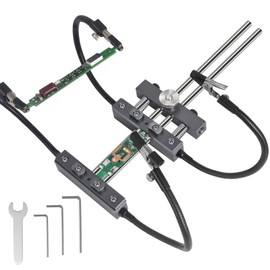 Helping Hands Soldering,HANDSKIT Soldering Helping Hands Stand Holder Adjustable PCB Holder with 4 Flexible Gooseneck Arms Clamp Circuit Board Holder Third Hand Soldering Station Tool with Clips