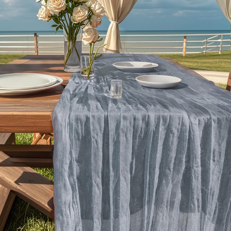 Cheesecloth Table Runner , 90x400cm Boho Gauze Table Runner 13Ft