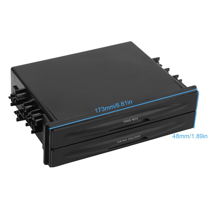 Car Stereo Storage Box, Car Radio Bottle Holder Universal Black