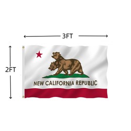 New California Republic Flag 2X3 FT, NCR Outdoor Polyester Flags, Double Stitched Flags with Brass Grommets and Stronger Header. (2X3)