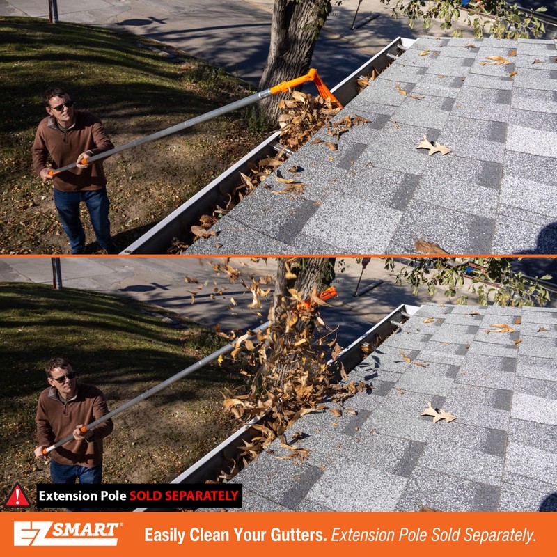 EZ Smart Mini Rake Head – Gutter Rake Tool for