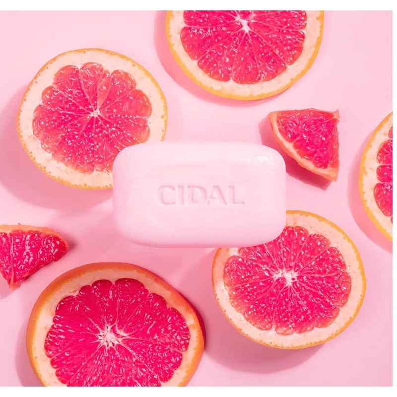 Cidal Pink Grapefruit Cleansing Bar Soap Bar, Antibacterial, With Grapefruit