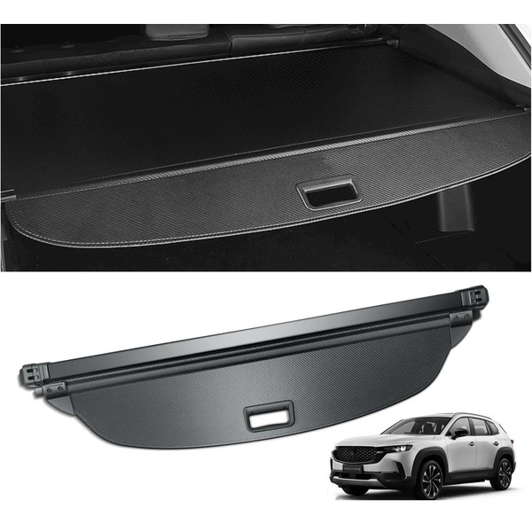 SNOWAMORE - Cargo Cover Fit for Mazda CX-50 2023/2024, Retractable Rear Trunk Tonneau, Privacy Security Screen Trunk Cover, Made of Carbon Fiber Cloth