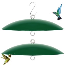 andergi 13" Bird Feeder Rain Cover,Bird Feeder Dome,Hummingbird Feeder Squirrel Guard, Squirrel Proof Bird Feeders Baffle, (Green), 2Pack