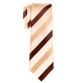 Retreez Three-Colour Stripe Woven Microfiber Skinny Tie - Yellow and Brown
