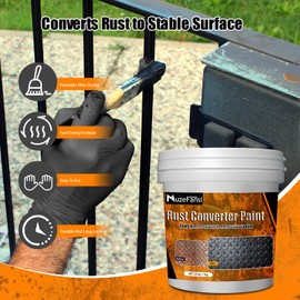 Rust Converter and Metal Primer 34.9 oz – Anti-Rust Coating Rust Paint Encapsulator for Maximum Rust, Stop Corrosion, Ideal for Car Parts, Boats, Railings, Fences, Tools, Heat Resistant