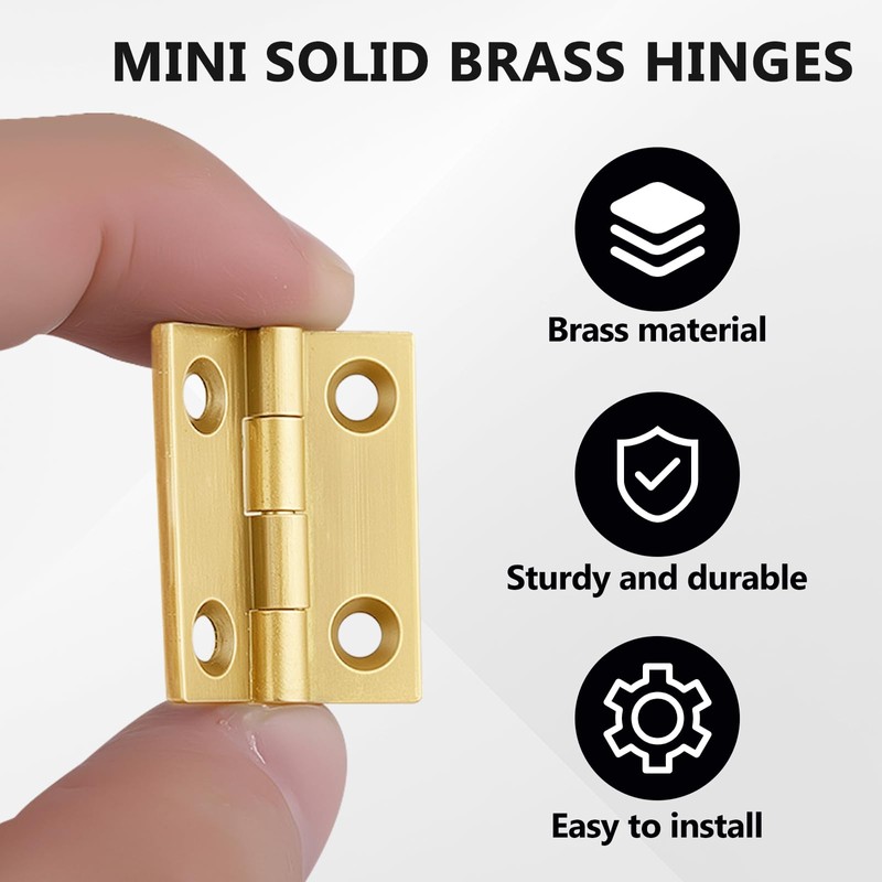 Jinyuanchao Mini Solid Brass Hinges Cabinet Drawer Butt Hinges for