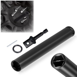 YUEARN 2 PCS Spike Lug Nuts Socket - Durable Socket with 19mm Hex, Universal Spiked Lug Nuts Socket Replacement Tool Compatible with M14x1.5,M14x2.0, 9/16-18,1/2-20,M12x1.5,M12x1.25 Spiked Lug Nut (2)