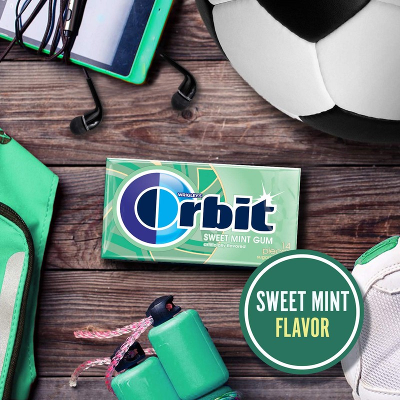 ORBIT Sweet Mint Sugar Free Chewing Gum, 14 pieces, (12