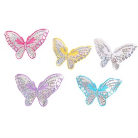 CENPEK 25pcs Colorful Butterfly Lace Trim Patches Polyester Lace Trim Fabric Embroidery Lace Applique for Sewing DIY for Craft Wedding Parties Ornament Decoration Accessories