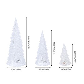 Artibetter Lighted Acrylic Christmas Tree Figurine 3pcs 7 Color Changing Led Holiday Tree Statue Table Top Decor for Xmas Table Centerpieces Window Desk Mantel Fireplace