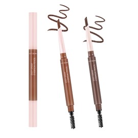 Boobeen Double-Ended Eyebrow Pencil, 2 in 1 with Spiral Brush and Angled Tip, Precision Microblading Pen, Waterproof and Long Lasting, Creating Natural 3D Brows