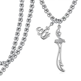 Muslim Sword necklace for Men Sterling Silver Allah Muslim Necklace Islamic Gifts Muslim Jewelry for Men