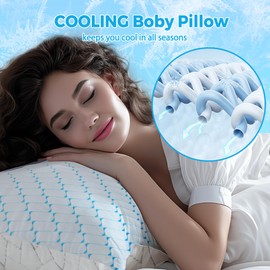 Bafode Cooling Body Pillow for Adults - Shredded Memory Foam Pillows for Sleeping Large Long Adjustable Full Body Pillow for Side Sleeper with Pillowcase 20x54