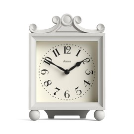 Jones Clocks® Parlour mantel clock | Classic carriage clock | Pale grey | Elegant square decorative case, perfect for mantel, shelf, table or bedside
