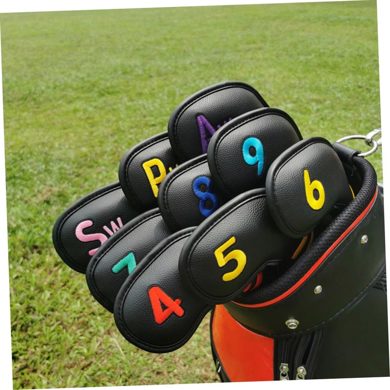 SUPVOX 9Pcs Colorful Club Covers PU Putter Head Covers for