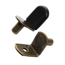 Pocoxll 50Pcs 6mm Bronze Tone Shelf Support Pegs with Black Rubber Sleeve,L-Shaped Clips,Versatile for Cabinets and Bookshelves