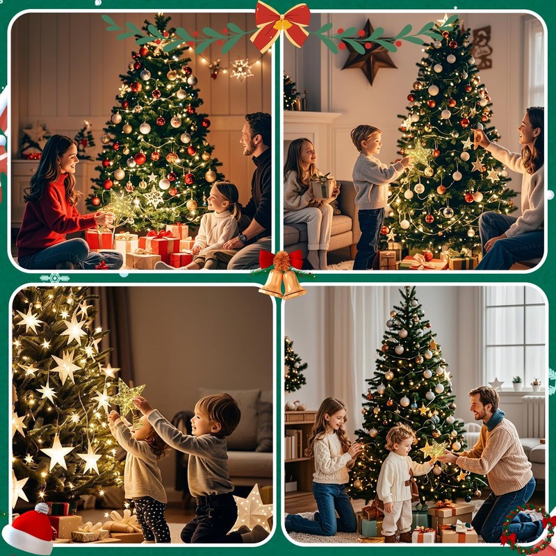 Christmas Tree Topper with 20 LEDs, Christmas Tree Topper Star,