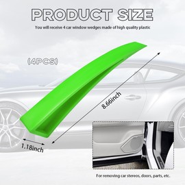 Gasedin 4 PCS Car Curved Dent Repair Tools, Plastic Curved Automotive Dent Leveling Repair Tool, Dent Lifter Puller for Car Body Repair and Hand Repair, Universal Car Accessories (Green)