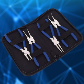 Small Circlip Pliers, 4Pcs Professional 7 Internal External Straight Bent Circlip Snap Ring Pliers Set, Pince Circlips for Ring Remover Retaining