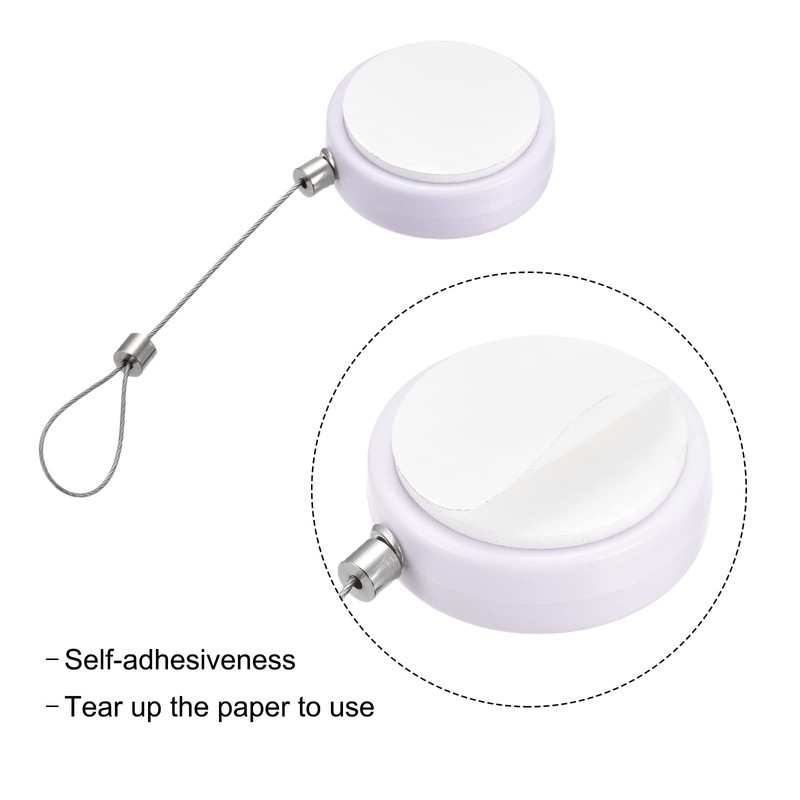 MECCANIXITY Round Retractable Cable Lock with Self-Adhesive, Remote Control Security