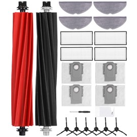 22 Piece Accessory Set for Roborock S8 Pro Ultra, Replacement Part Set for Roborock S8 Pro Ultra, 1 Set Main Brushes, 4 Filter, 6-Edge Brushes, 4 Cloths, 4 Dust Bags, 1 Small Comb and 1 Screwdriver