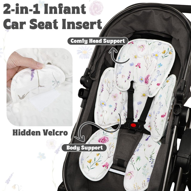 Pea Pod Infant Car Seat Pad 2-in-1 Baby Car Seat