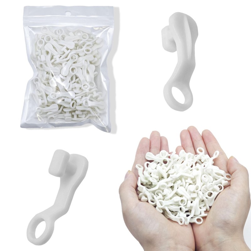 100 PCS Curtain Hooks Plastic Runners Drapery Track White Fittings