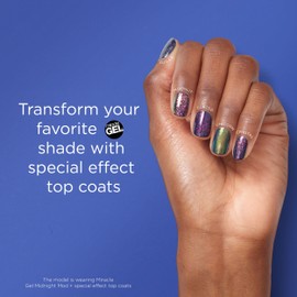 Sally Hansen Miracle Gel, Galax-sea Topcoat, Quick Dry, Long Lasting, Sheer, Glittery Blue Nail Polish