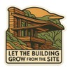 Organic Modern Frank Lloyd Wright Style Architectural Sticker (3" x