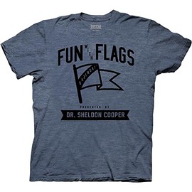 Ripple Junction The Big Bang Theory Fun with Flags Collegiate Adult Unisex T-Shirt X-Large HeatherLTBlue
