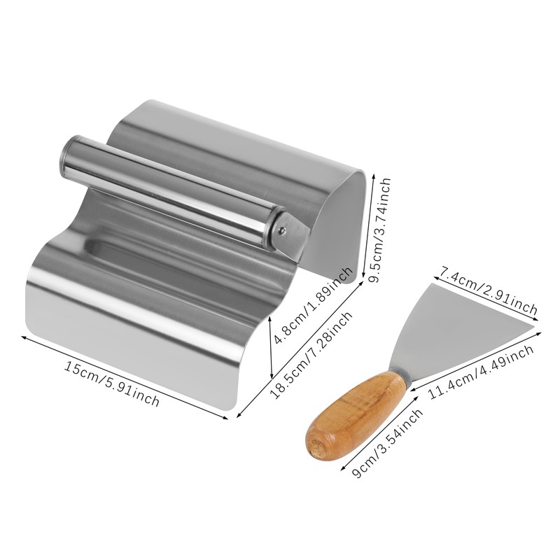 Concrete Curb Trowel with Handle & Putty Knife, 7.28 *