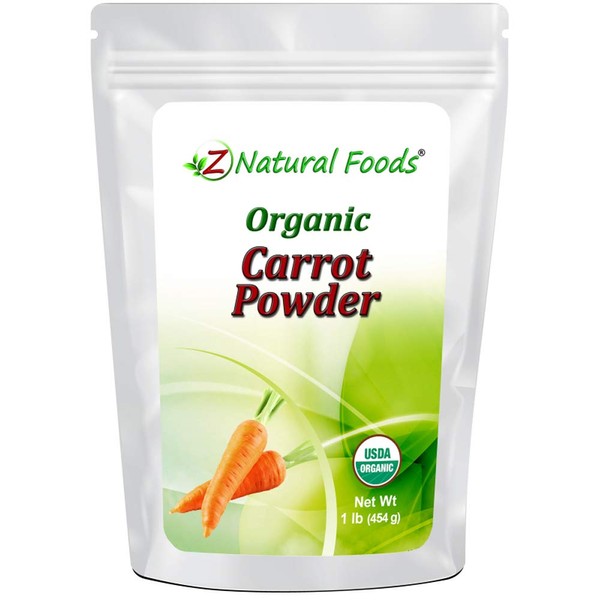 Organic Carrot Powder - Orange Vegetable Superfood Supplement for Drinks, Shakes, Smoothies & Recipes - All Natural Carotene, Vitamins & Minerals - Raw, Vegan, Non GMO, Gluten Free, Kosher - 1 lb