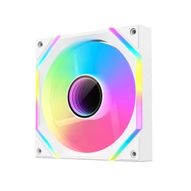 DARKROCK F140 140 mm Infinity Mirror Design Case Fan with PWM Control and ARGB LED Light Effect, HDB Hydraulic Bearings for Low Noise Operation - White