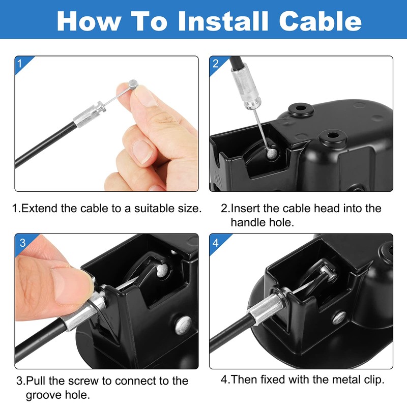 Nonley Heavy-Duty Metal Recliner Pull Handle Replacement with Cable, Universal