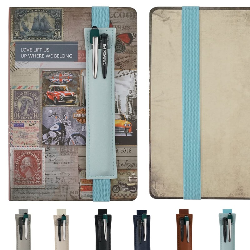 Rairsky Pack of 12 Pen Holder Notebook, Reusable Book Pen