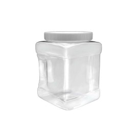 Tool Shop Plastic 32 oz. Parts Storage Clear Grip Jar with Screw on Lid 3.5" x 3.5" x 5.5"