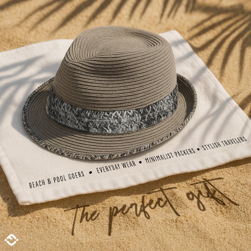 Funky Junque Multicolor Woven Fedora: Grey w/Thick Band