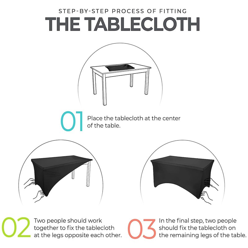 Stretchable Tablecloths,Hot Pink Spandex Fitted Tablecover 6ft Washable Stretch Spandex