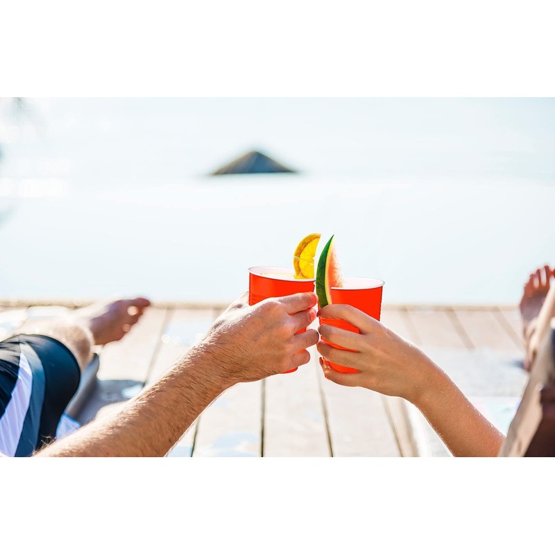 DecorRack 50 Count Red Party Cups, 16 oz BPA Free