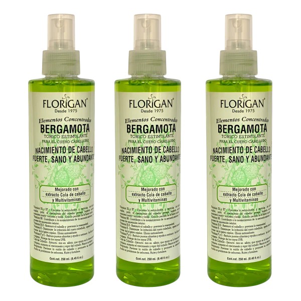 Tónico Para Cabello De Bergamota Florigan 250ml Pack De 3